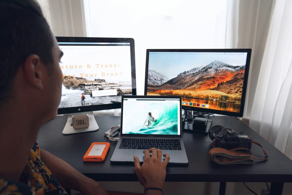 AI for freelance client management dashboard on laptop screen