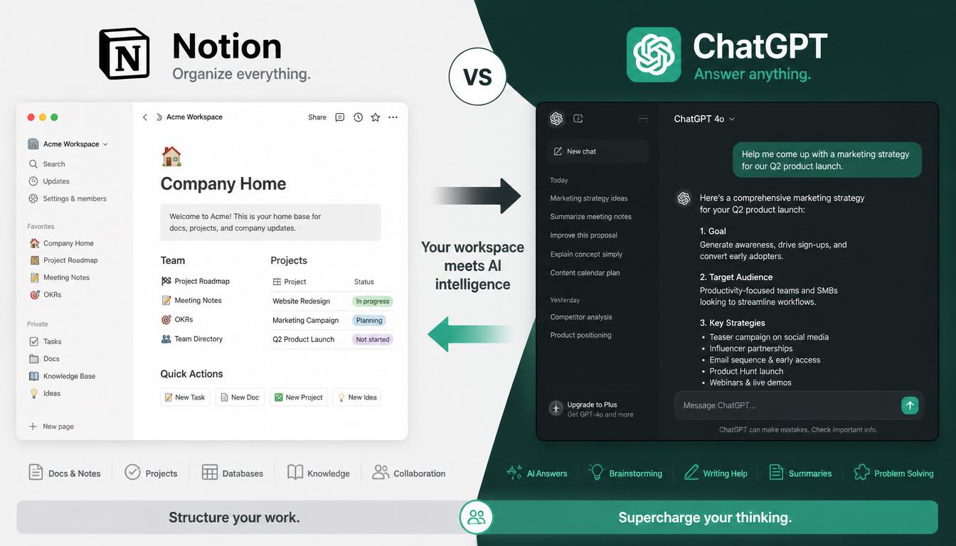 Replace Notion with ChatGPT workspace comparison 2026