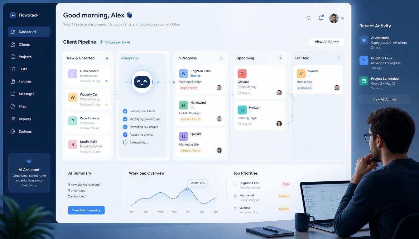 AI for freelance client management dashboard workflow 2026